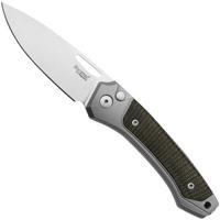 Afbeelding voor LionSteel Twain TW-GY-CVG Titanium, Green Canvas Micarta, zakmes, Gianni Pauletta design