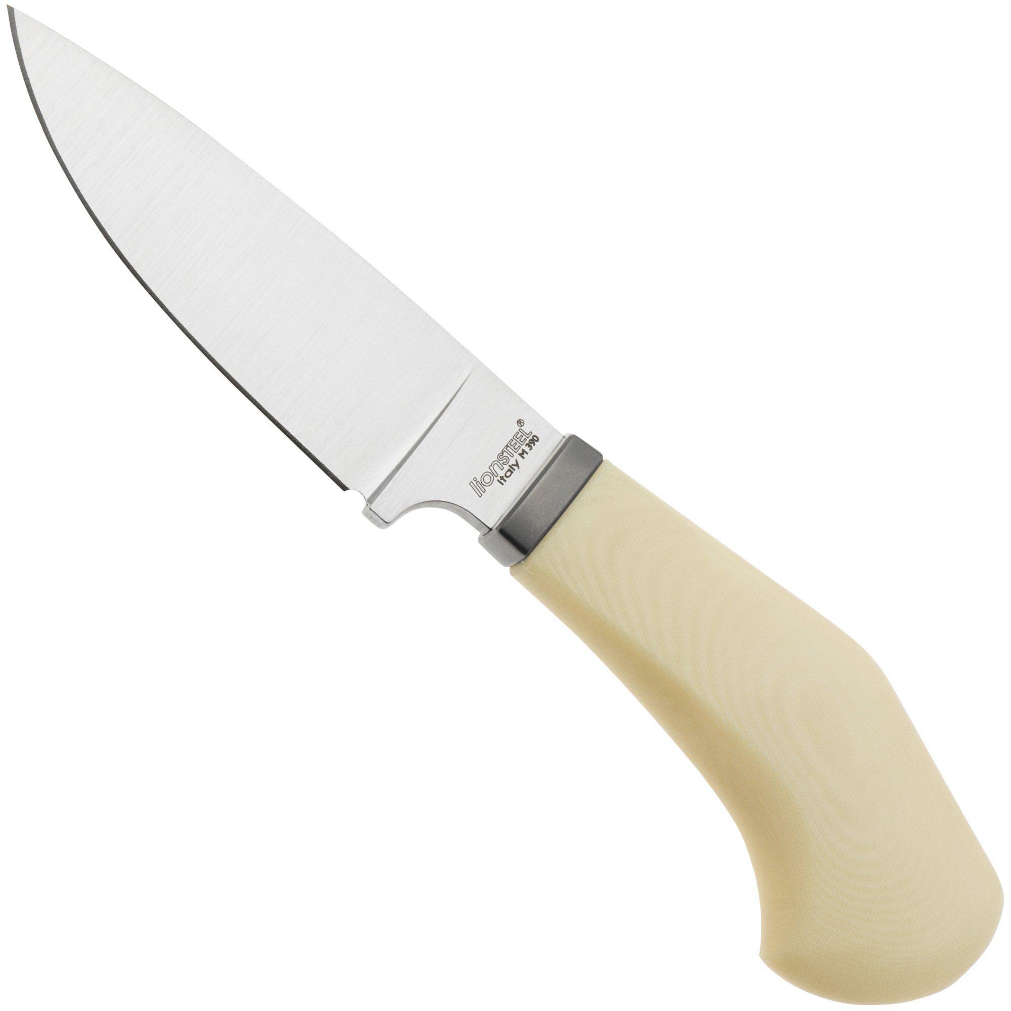 Nóż z głownią stałą LionSteel Willy WL1-MW, M390 Droppoint White Micarta