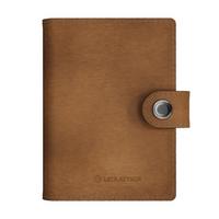 Image for Ledlenser Lite Wallet, rechargeable flashlight with card holder, 150 lumens, Vintage Brown