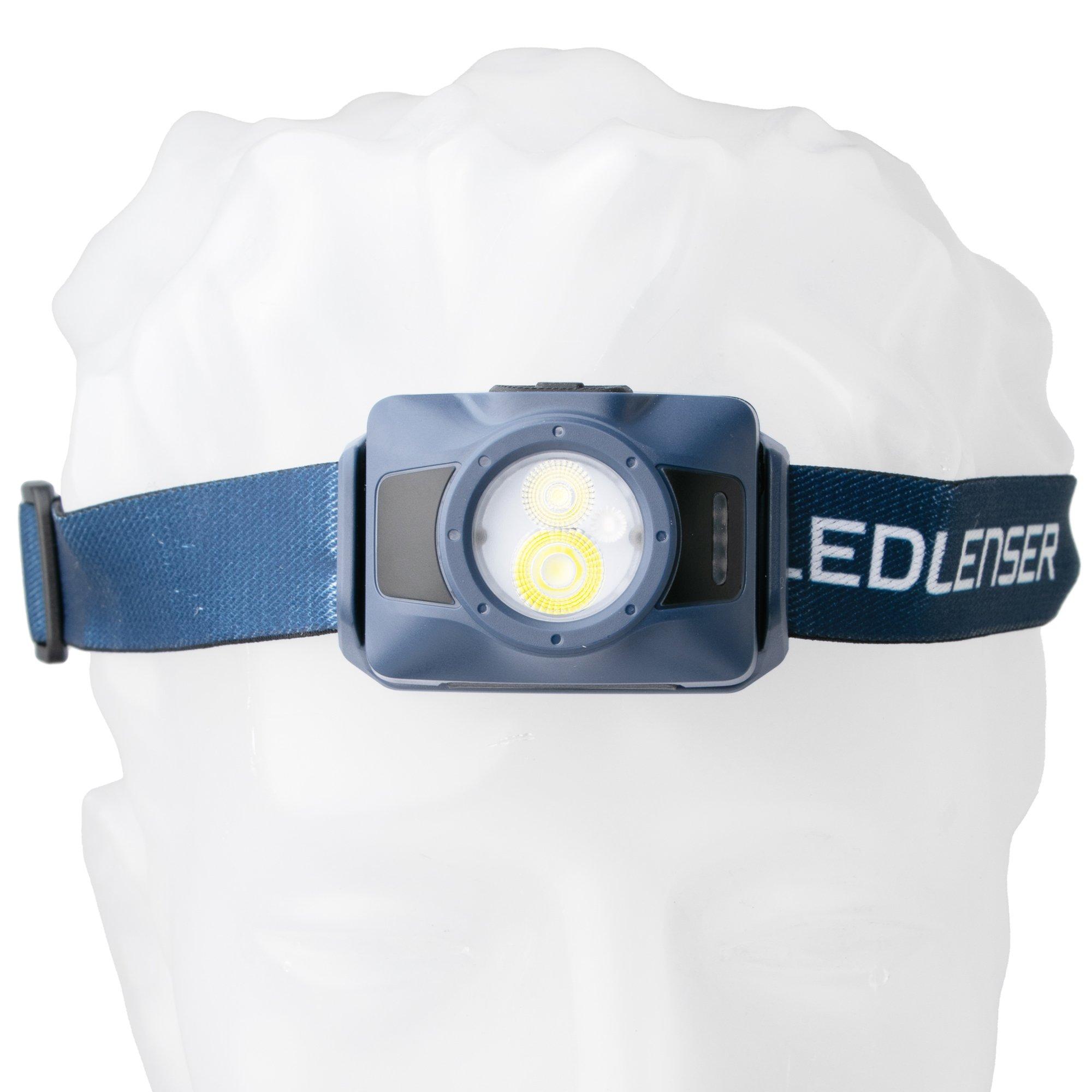 Ledlenser HF4R 503306 Smoky Blue, linterna frontal recargable, 650 lúmenes