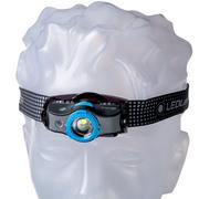 Ledlenser MH5 rechargeable head torch, black and blue