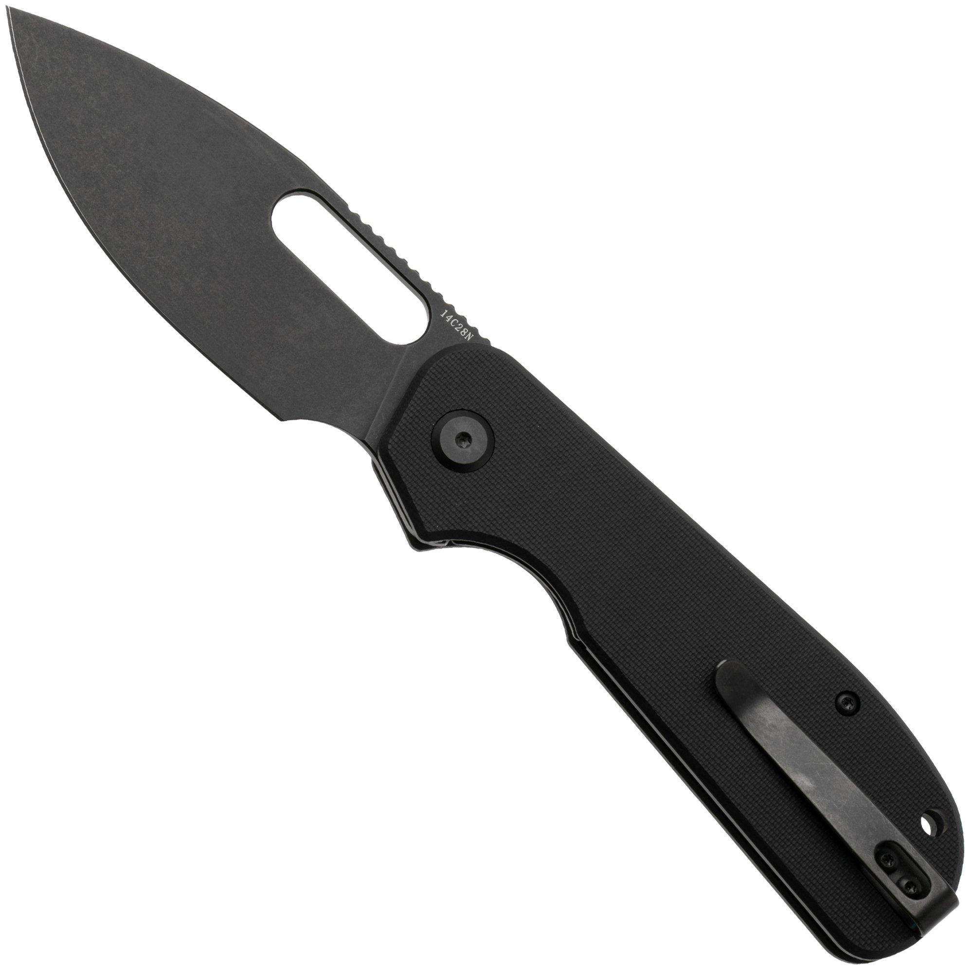 Eutektik EFD EFD-BBW-L Blackwashed 14C28N, Black G10, linkshandig zakmes