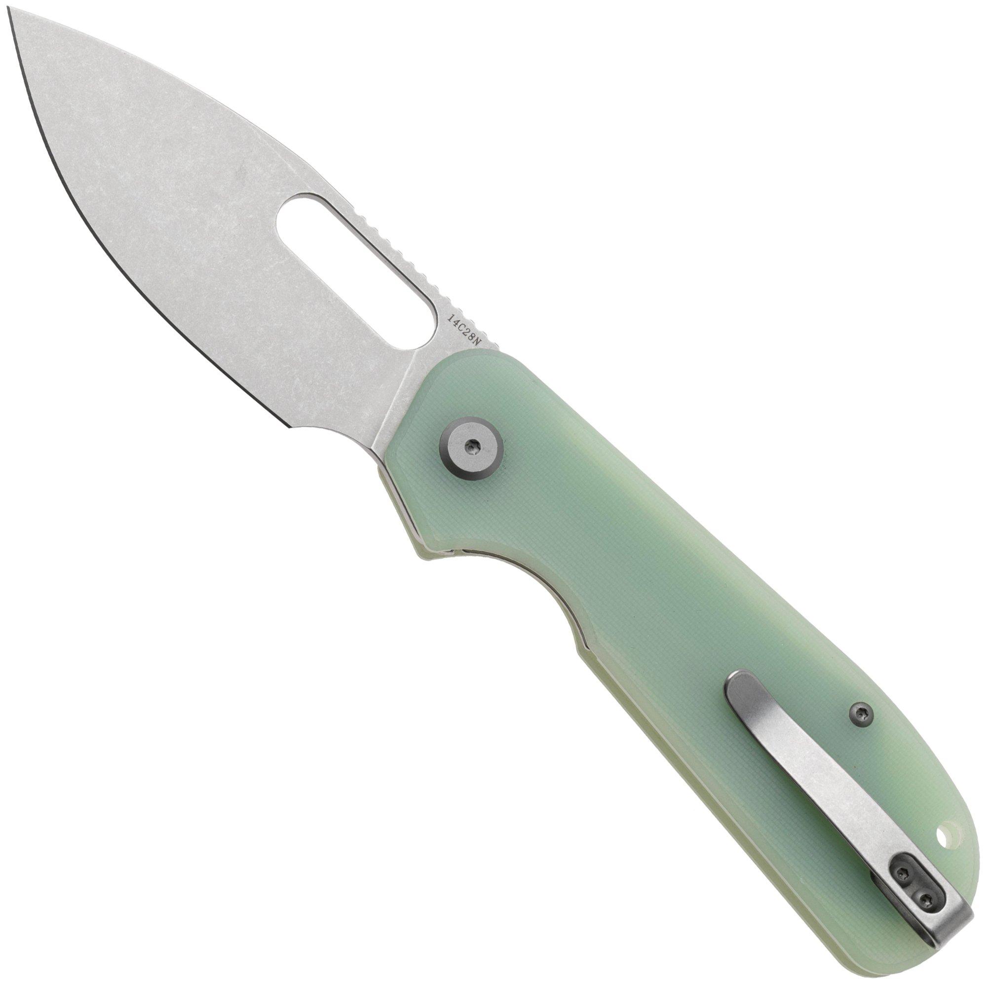 Eutektik EFD EFD-JSW-L Stonewashed 14C28N, Jade G10, linkshandig zakmes