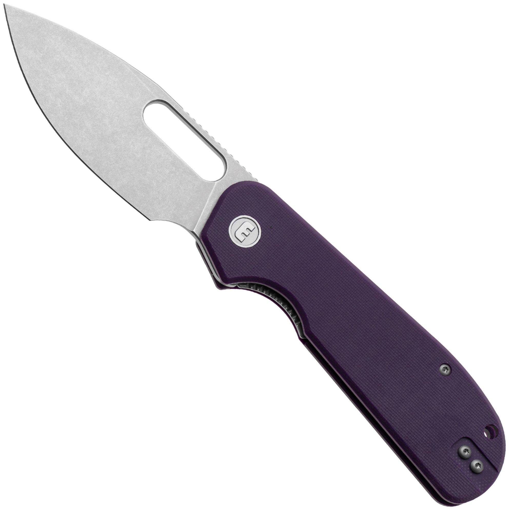 Nóż składany Eutektik EFD EFD-PSW-R Stonewashed 14C28N, Purple G10