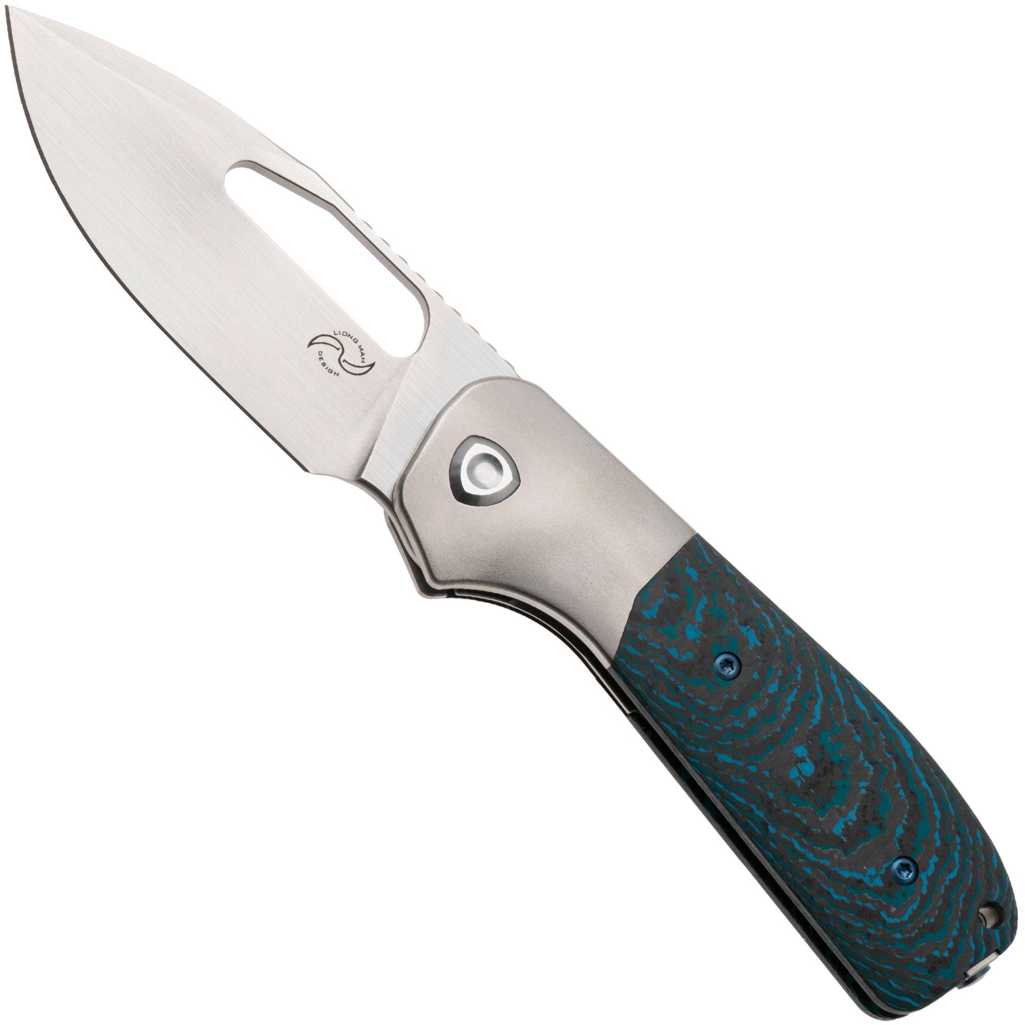 Nóż składany Liong Mah Field Duty 3.5 Satin S90V, Arctic Storm Carbonfiber Titanium