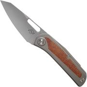 Liong Mah KUF V2 Kitchen Utility Folder, Brown Canvas Micarta pocket knife