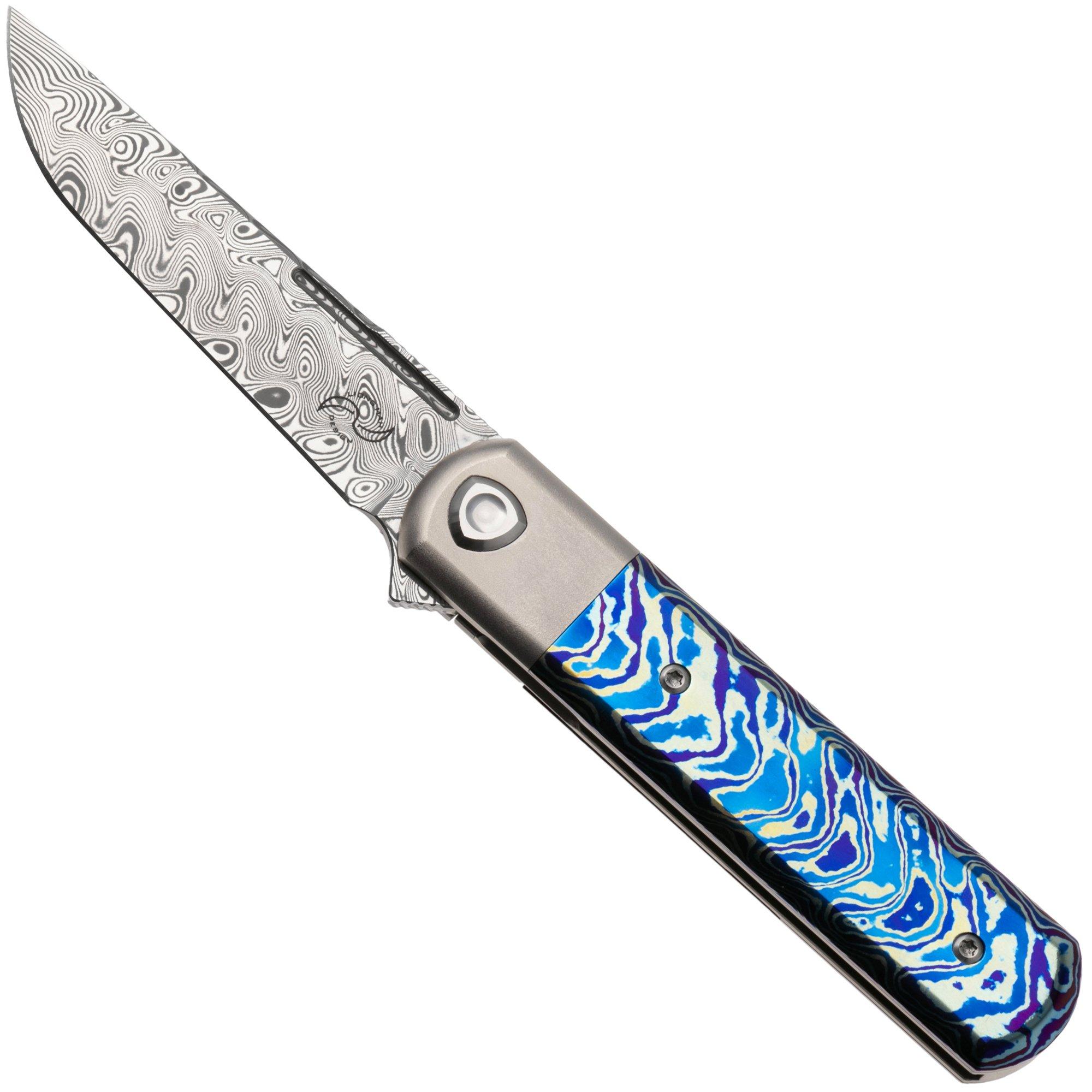 Liong Mah Tanto One, Damasteel, Titanium MokuTi Inlay, pocket knife