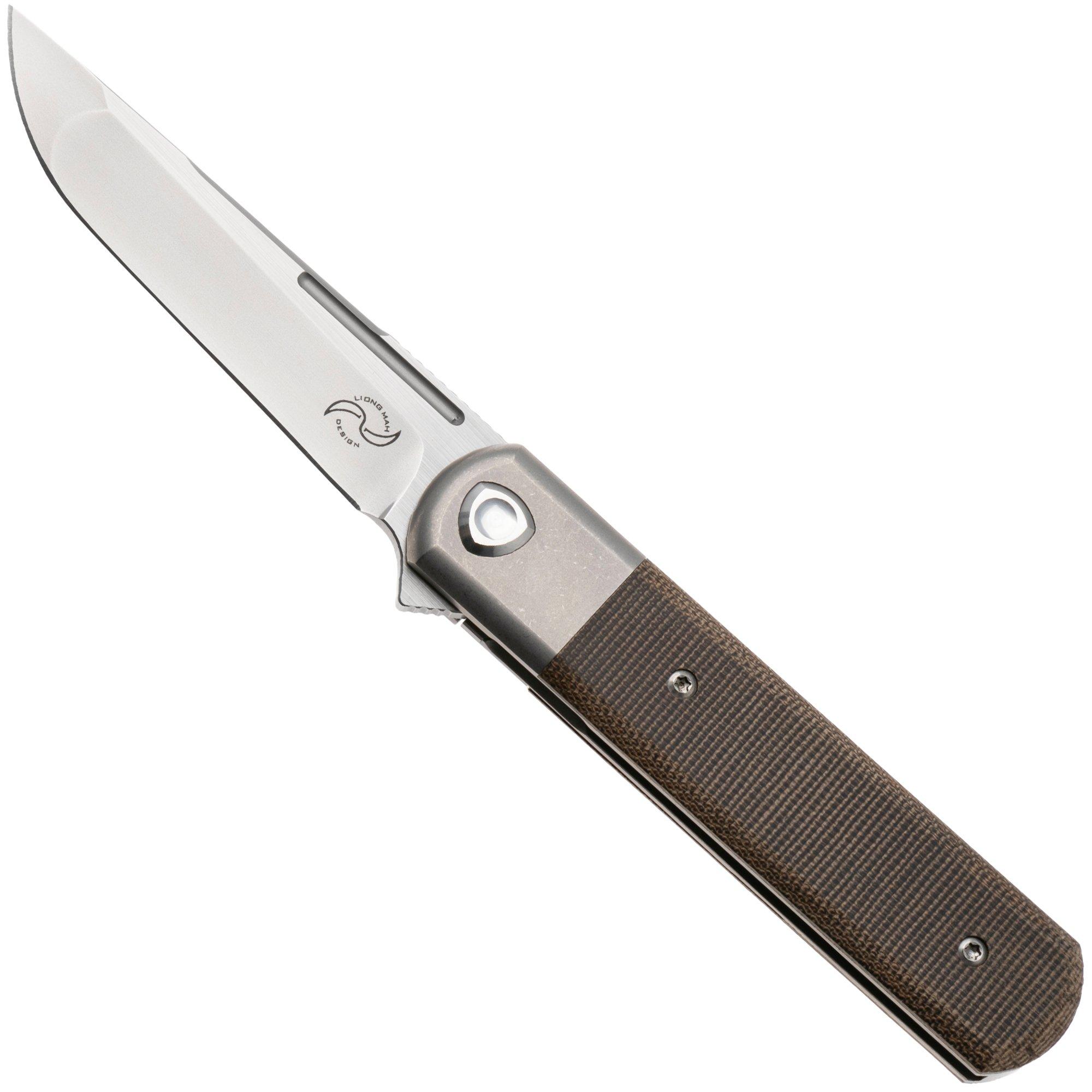 Liong Mah Tanto One, Bead Blasted M390, Green Micarta Titanium, Taschenmesser