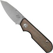 Liong Mah Traveller Sheepfoot Green Canvas Micarta coltello da tasca