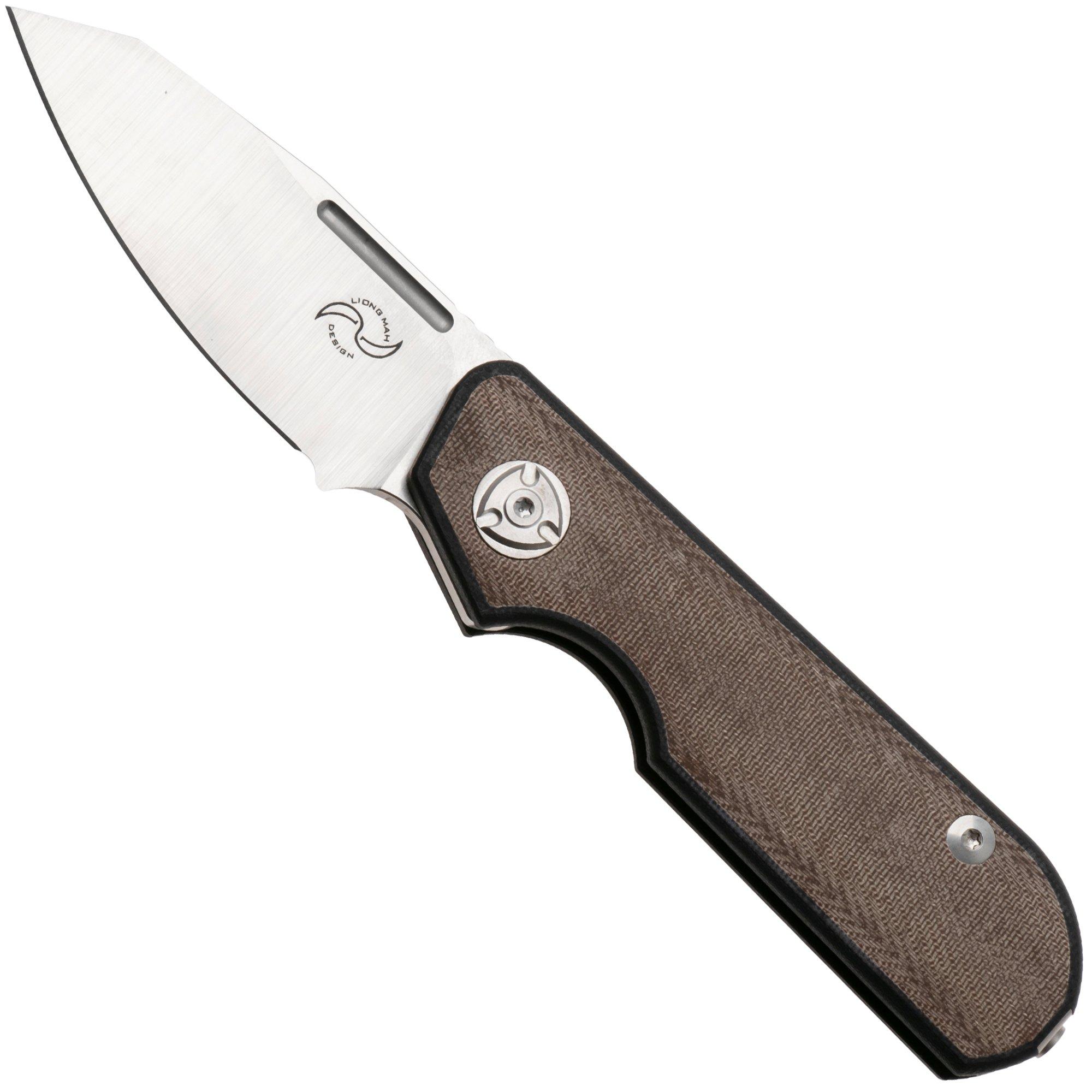 Liong Mah Traveller Sheepfoot Green Canvas Micarta Taschenmesser