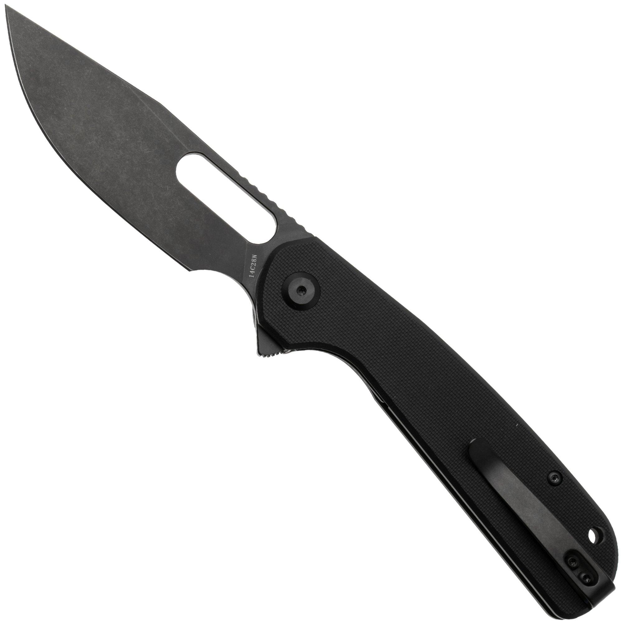 Eutektik Trinity TRI-BBW-L Blackwashed 14C28N, Black G10, linkshandig zakmes