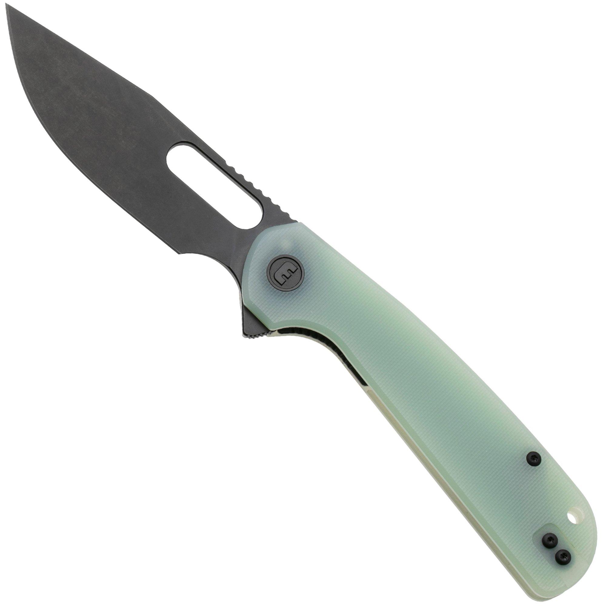 Nóż składany Eutektik Trinity TRI-JBW-R Blackwashed 14C28N, Jade G10