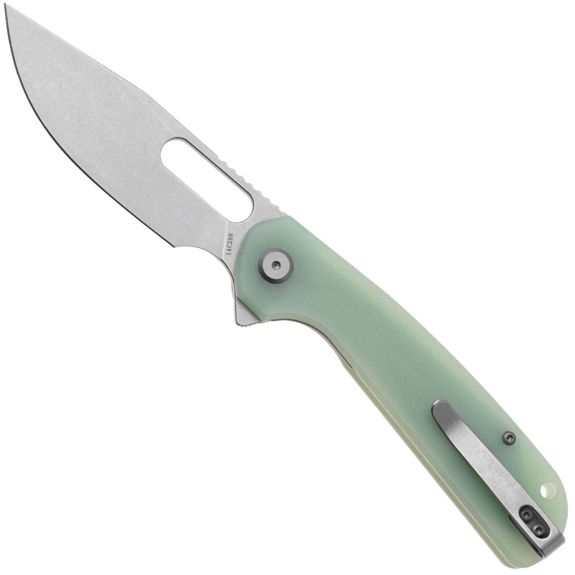 Eutektik Trinity TRI-JSW-L Stonewashed 14C28N, Jade G10, linkshandig zakmes