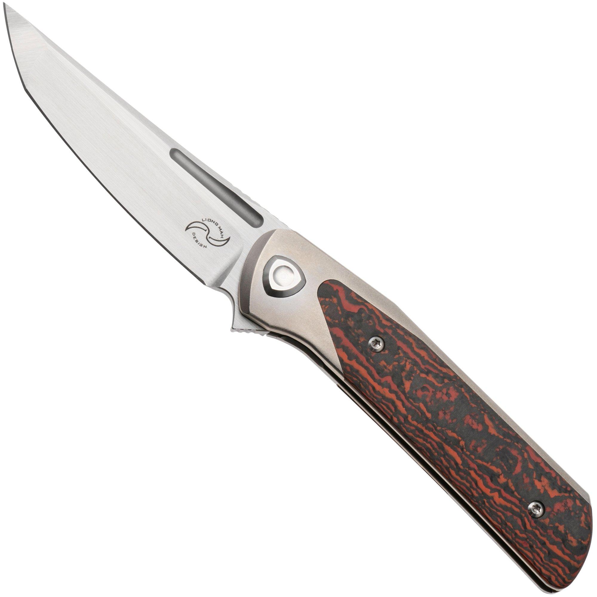 Liong Mah Warrior 3, Satin M390, Mars Valley Carbonfiber Titanium, couteau de poche