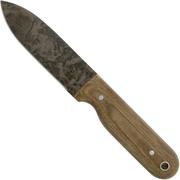 LT Wright Bushcrafter HC, 1075, Matte Green Micarta, Red Liners, Leather sheath, bushcraft knife
