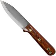 LT Wright Genesis Scandi Grind, A2, Desert Ironwood, Leather sheath, bushcraft knife