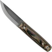 LT Wright Pronghorn, O1, Matte Python Micarta, Leather sheath, bushcraft knife