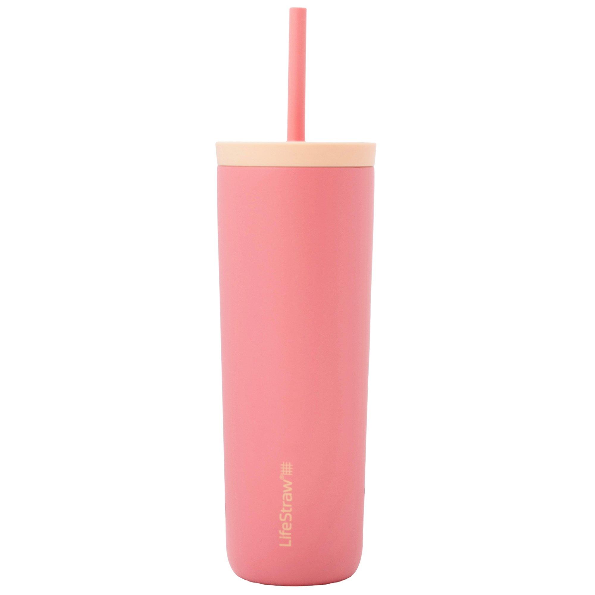 LifeStraw Go Steel Tumbler Apricot Pink, tumbler with water filter, 530 ml