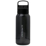 LifeStraw Go Nordic Noir GO-1L-NOIR, BPA-Free Plastic, waterfles met 2-stage filter, 1L