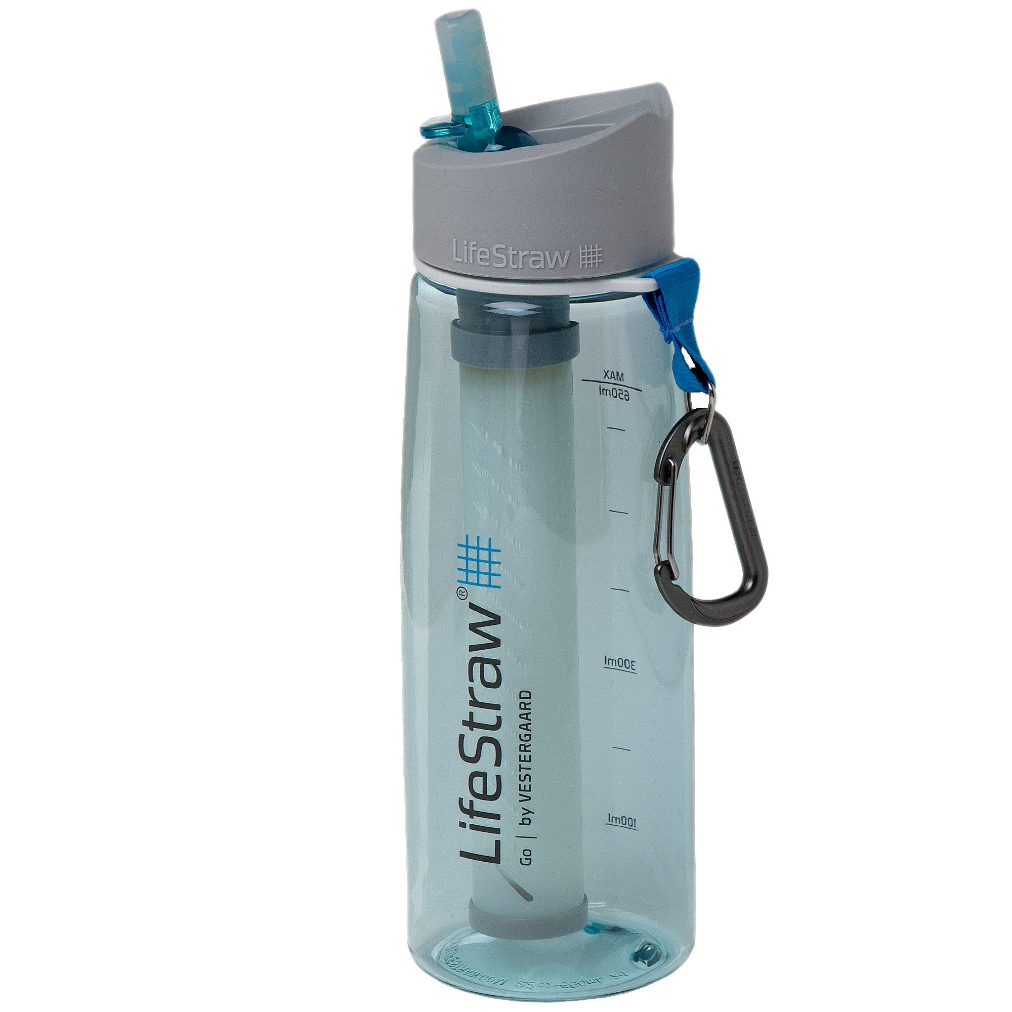 LifeStraw Go 2-stage water bottle with filter, light blue