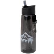 LifeStraw Go 2-stage water bottle with filter, grey with mountain print