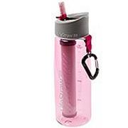 LifeStraw Go 2-stage water bottle with a filter, pink