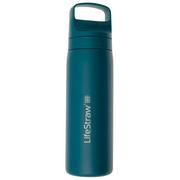 LifeStraw Go Laguna Teal GOST-530ML-TEAL Stainless Steel, Wasserflasche mit 2-Stage Filter, 530 ml