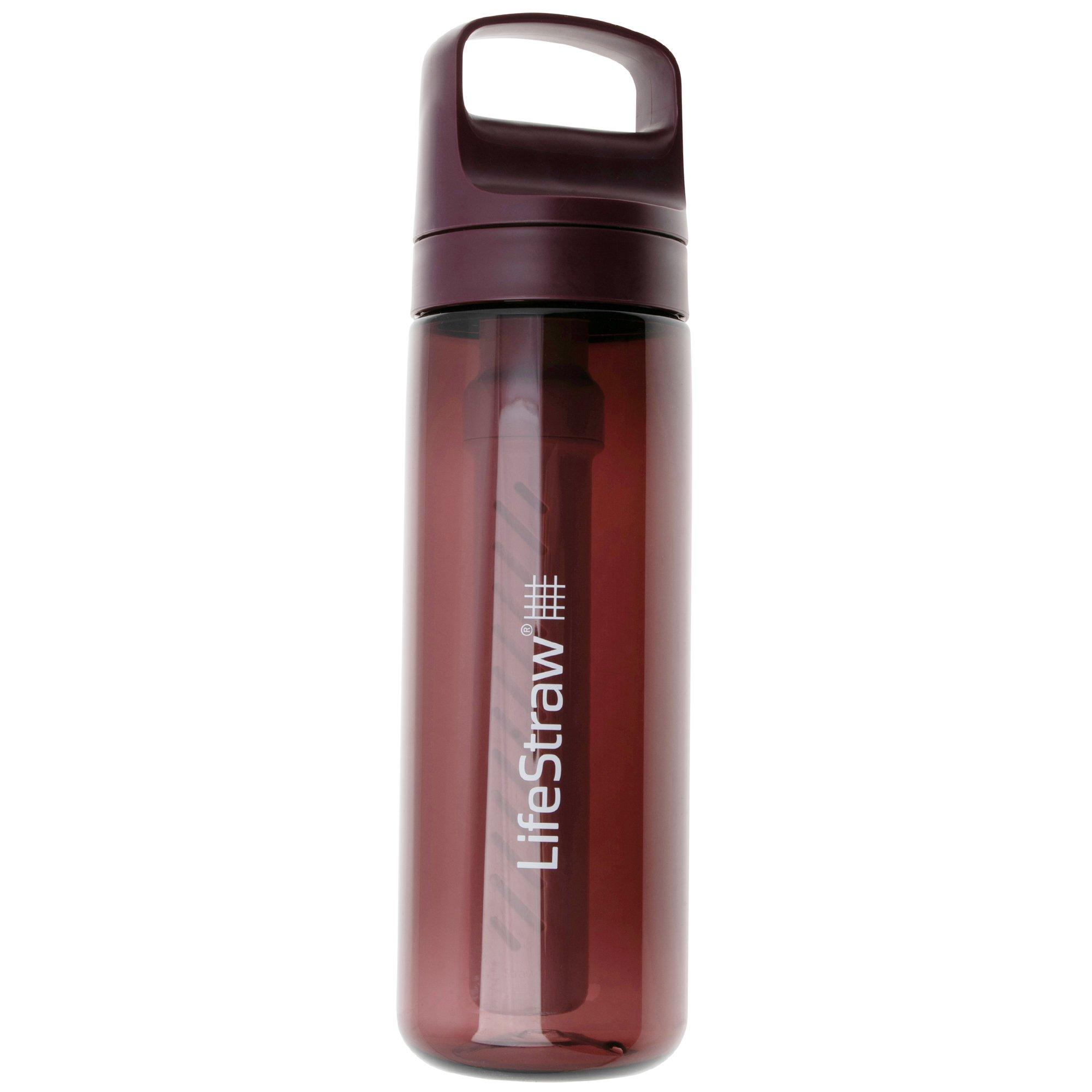 LifeStraw Go Merlot Me Away GO-650ML-MERL BPA-Free Plastic, water bottle with 2-stage filter, 650 ml