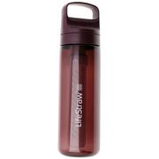 LifeStraw Go Merlot Me Away GO-650ML-MERL BPA-Free Plastic, bottiglia con filtro a 2 fasi, 650 ml