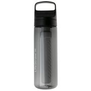 LifeStraw Go Nordic Noir GO-650ML-NOIR BPA-Free Plastic, botella de agua con filtro de 2 fases, 650 ml