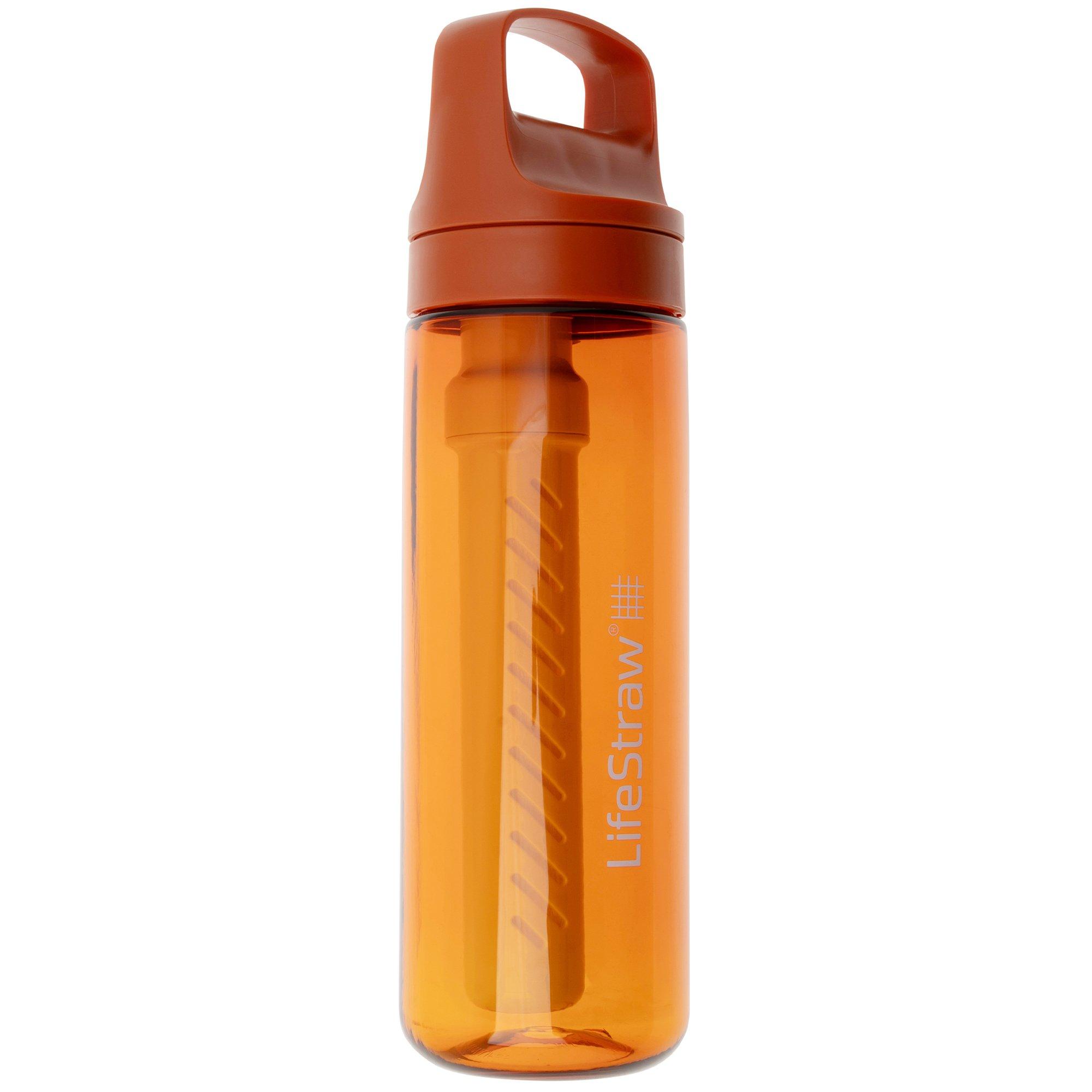 LifeStraw Go Kyoto Orange GO-650ML-ORG BPA-Free Plastic, water bottle with 2-stage filter, 650 ml