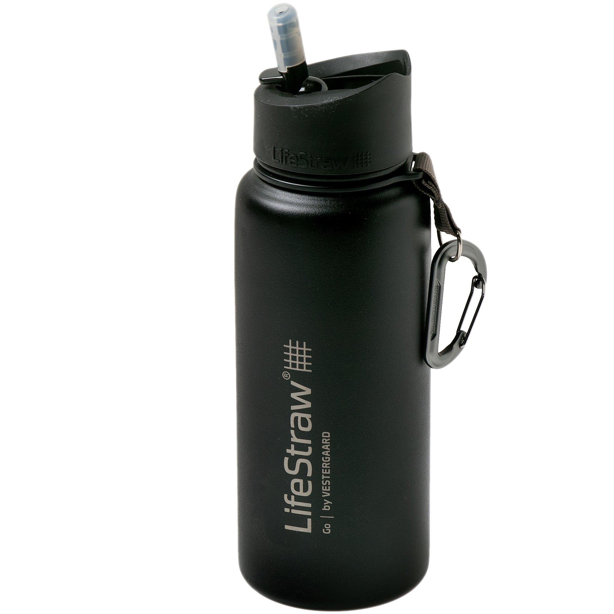 LifeStraw Go Stainless Steel Water Bottle with Filter-24oz-Black