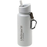 LifeStraw Go Stainless Steel isolierte Trinkflasche mit Filter, weiß