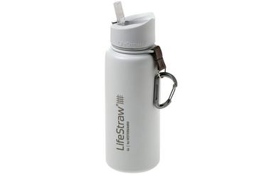 LifeStraw Go Stainless Steel isolierte Trinkflasche mit Filter, weiß