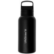 LifeStraw Go Nordic Noir GOST-1L-NOIR Stainless Steel, botella de agua con filtro de 2 fases, 1L