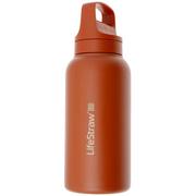 LifeStraw Go Kyoto Orange GOST-1L-ORG Stainless Steel, botella de agua con filtro de 2 fases, 1L