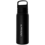 LifeStraw Go Nordic Noir GOST-650ML-NOIR Stainless Steel, botella de agua con filtro de 2 fases, 650 ml