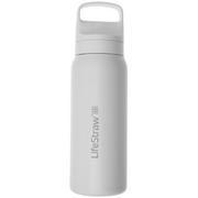 LifeStraw Go Polar White GOST-650ML-WHT Stainless Steel, Wasserflasche mit 2-Stage Filter, 650 ml
