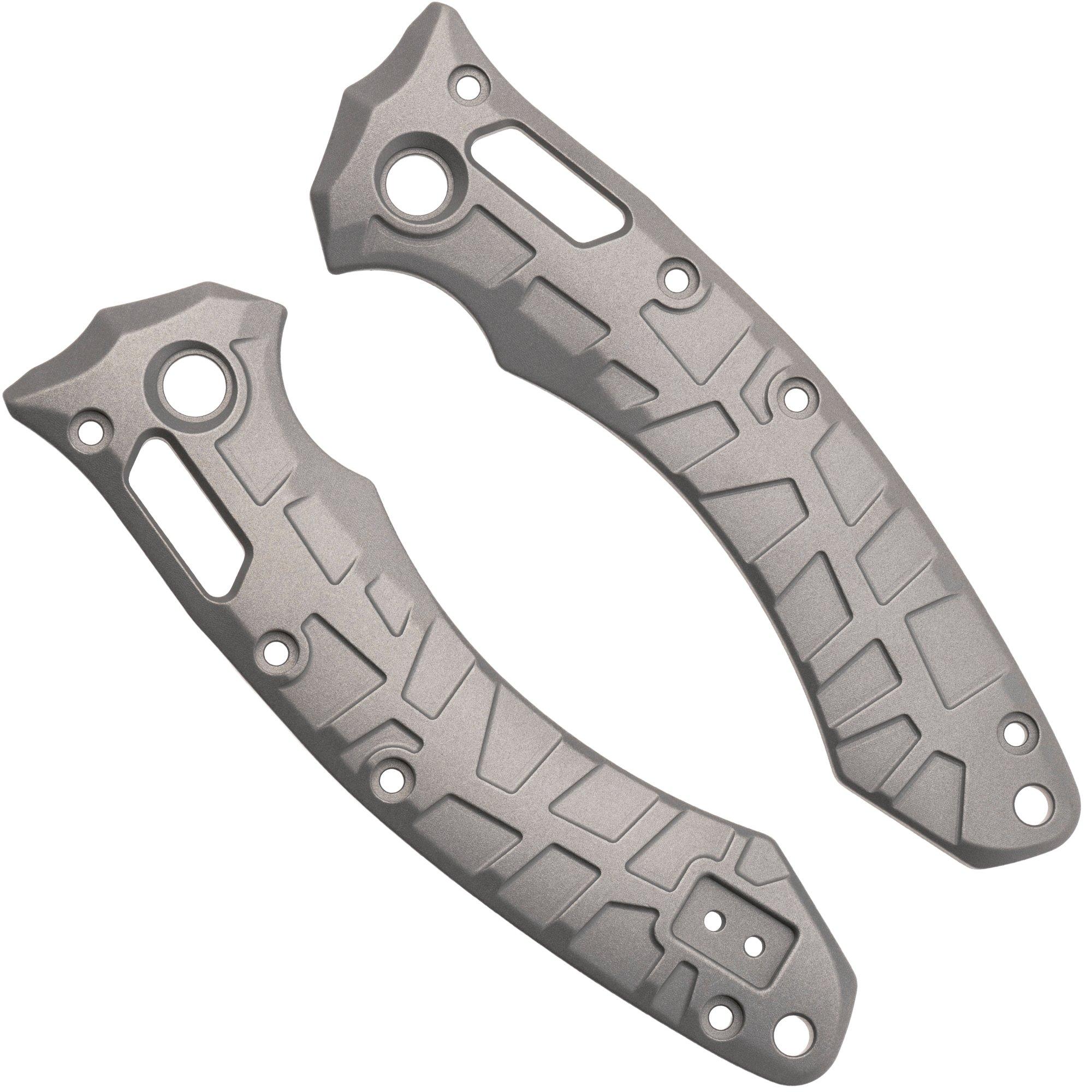 Lex Custom Microtech Amphibian Scales AMPHGBB Glass Bead Polished Titanium, Griffschalen