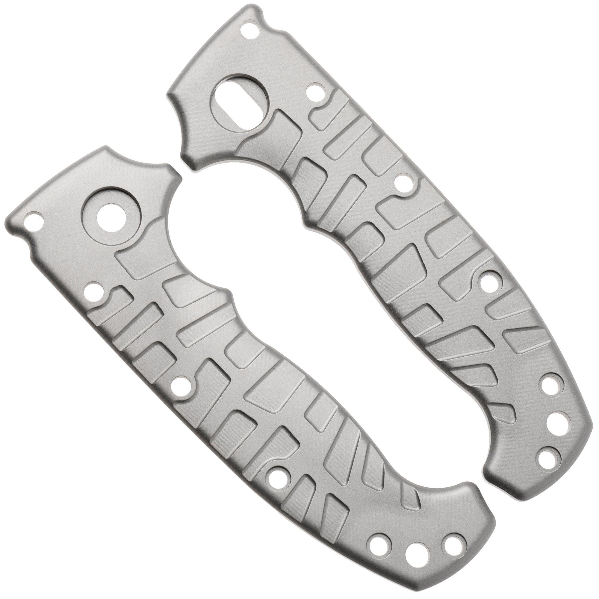 Lex Custom Demko MG AD20 Scales Glass Bead Blasted Titanium, handle scales