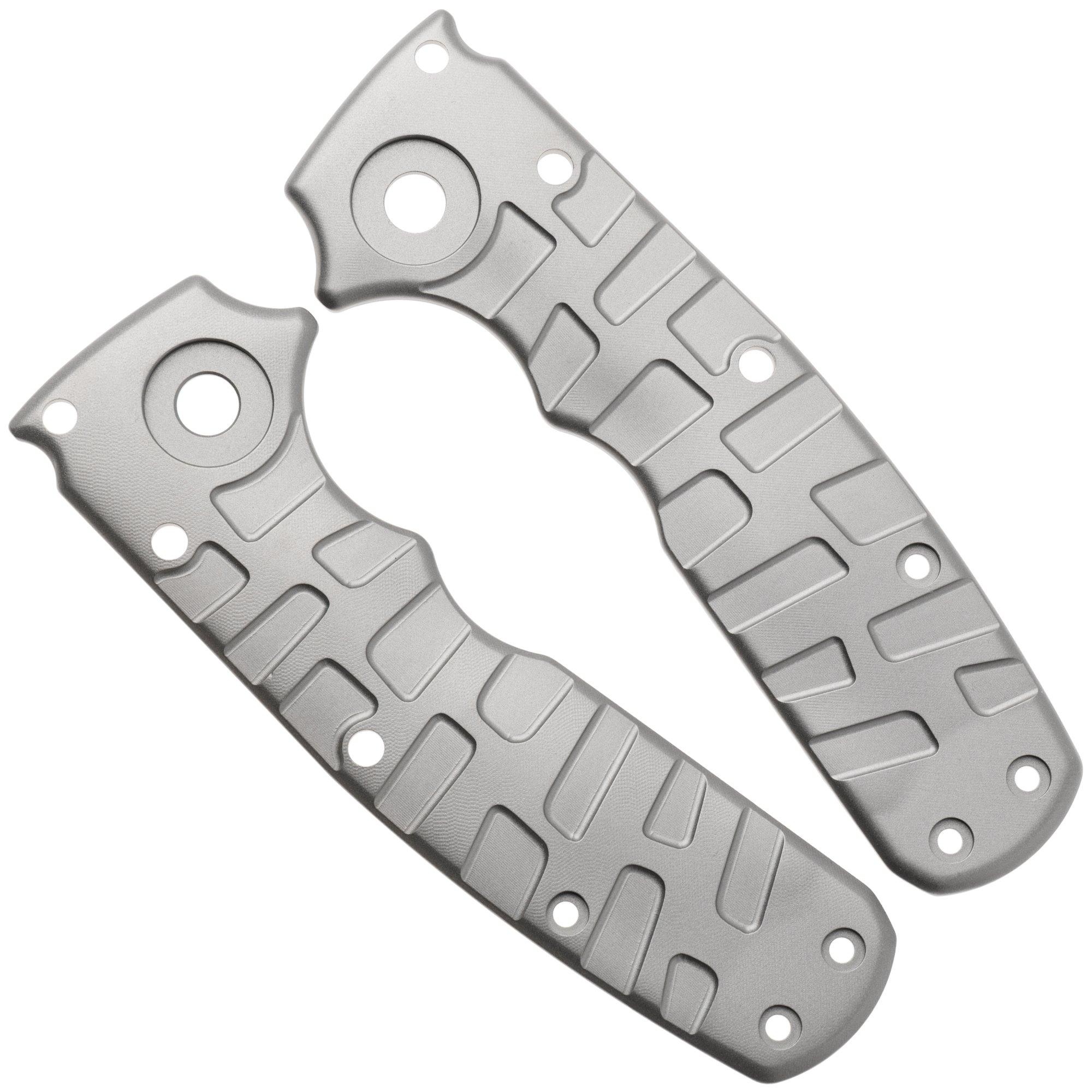 Lex Custom Demko Shark-Cub Scales Glass Bead Blasted Titanium, handle scales