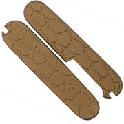 Lex Custom Victorinox 91 mm Scales V91LH148 Lizard Burnt Bronze Titanium, handgreepschalen