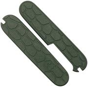 Lex Custom Victorinox 91 mm Scales V91LH338 Lizard Charcoal Green Titanium, capas de cabo