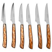MAM Iberico Brown 14035-K, Juego de cuchillos para carne de 6 piezas