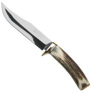 MAM hunting knife manche en bois de cerf 5474, couteau fixe