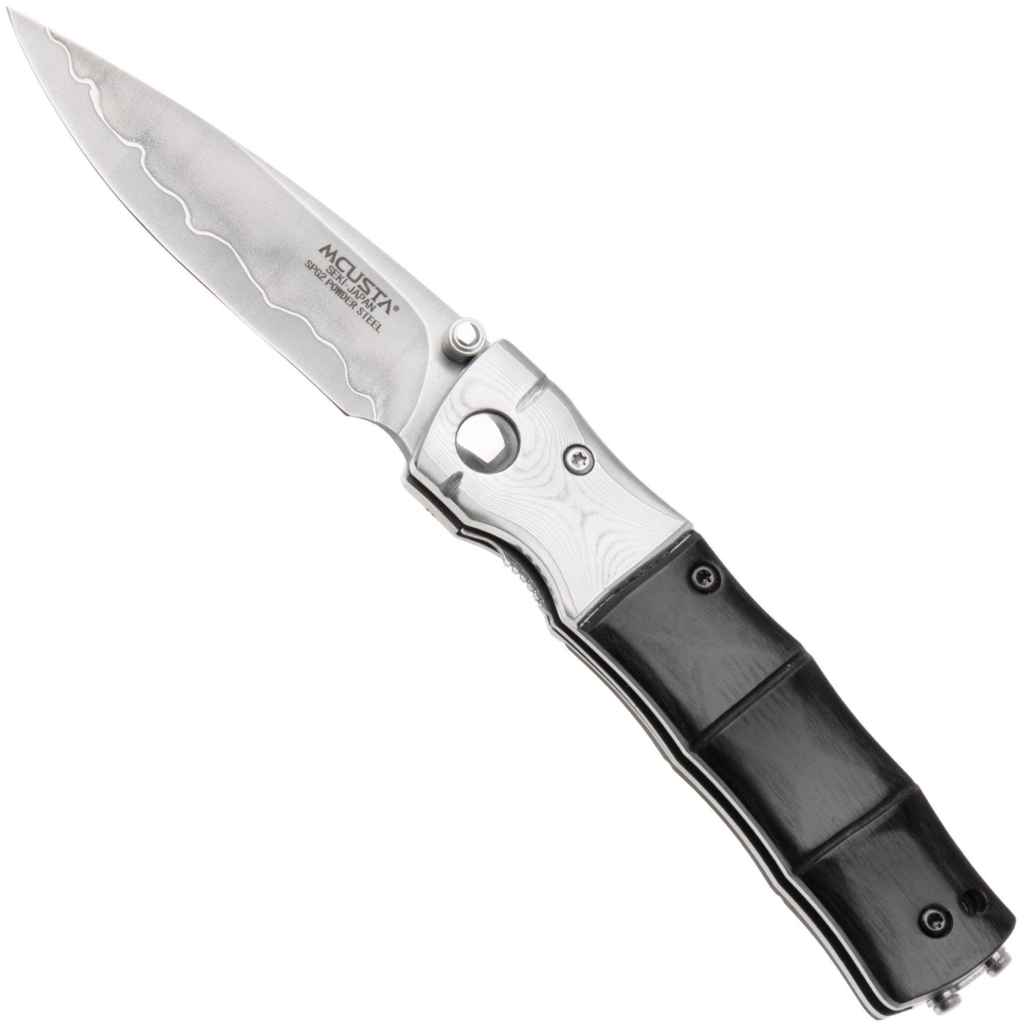 Mcusta MC-146G Shinra Mixture Bamboo, black pakkawood, couteau de gentleman