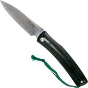 Mcusta MC-193C Friction Folder, Black-Green Wood, cuchillo de caballero
