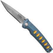 Mcusta MC-42C Katana, azul / dorado, cuchillo de caballero