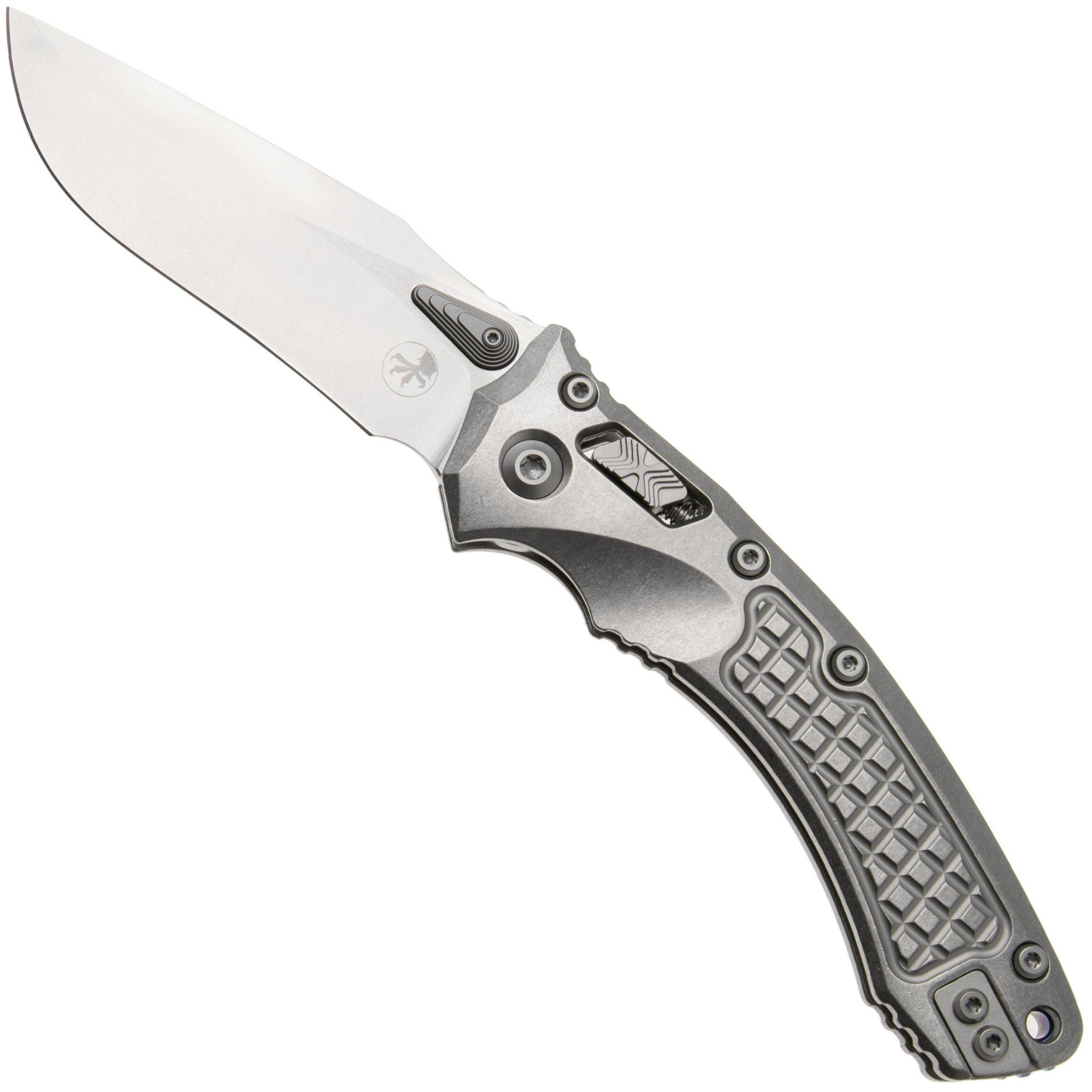 Microtech Marfione Select Amphibian 137RL-10FRMS2, Stonewashed M390MK, Frag Titanium, Blue Accents, zakmes