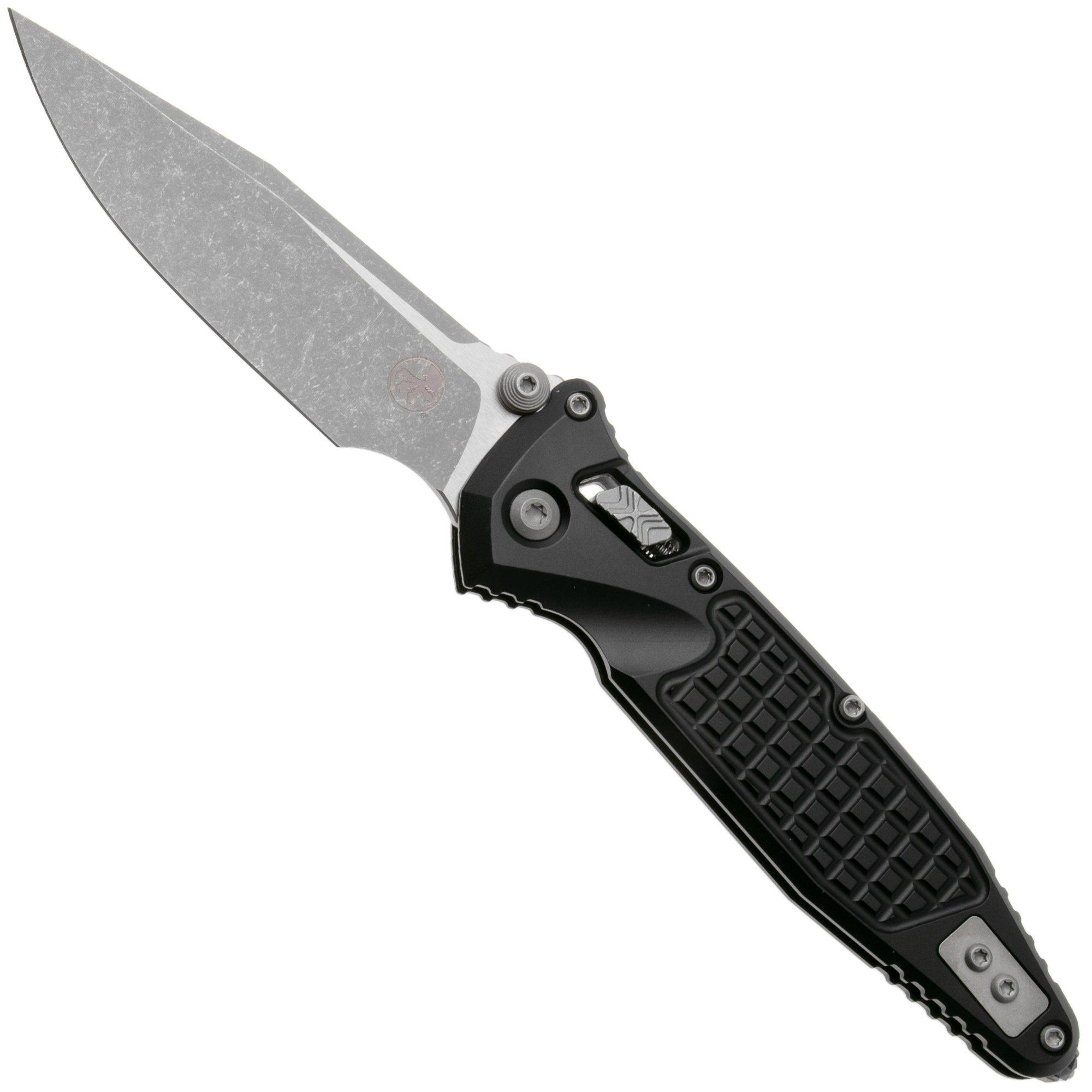 Microtech Socom Ram-Lok 160RL-10APFR, Apocalyptic Stonewashed M390MK, Black Frag Aluminum pocket knife